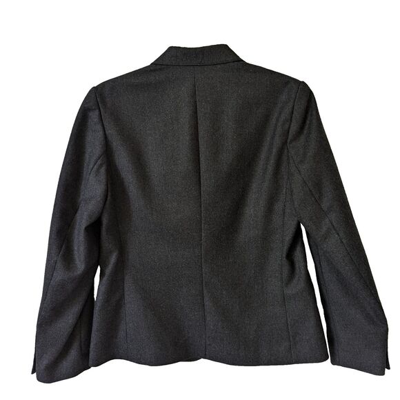 Black Wool Lined Suit Set Blazer & Skirt Made in Poland Size Small Midi Knee - Picture 4 of 16